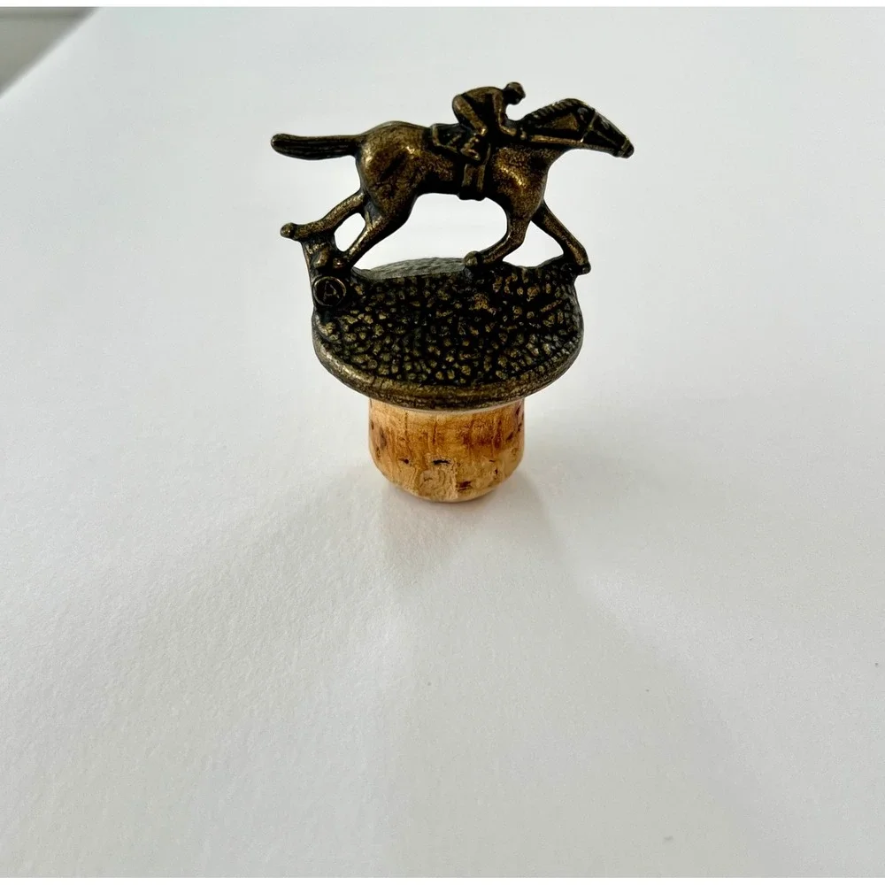 Blanton's Bourbon Horse Jockey Bottle Stopper Letter A Bronze Tone Collectible
